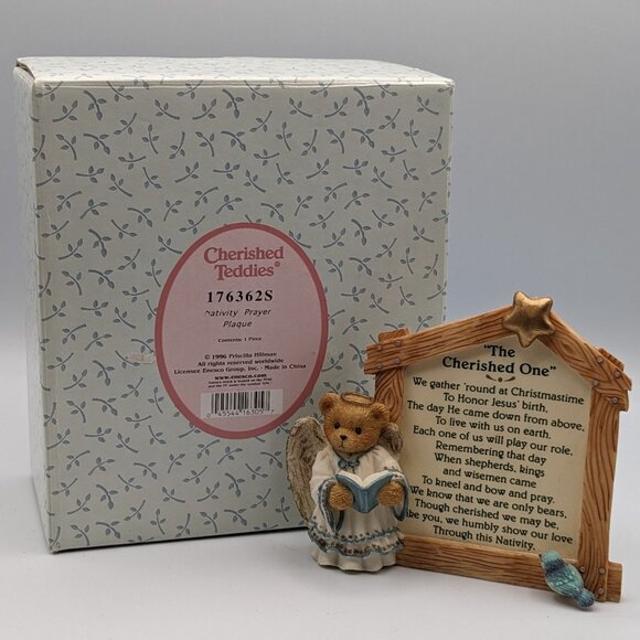Cherished Teddies Nativity Prayer Plaque "The Cherished One" (176362S) 1996 - Picture 2 of 11